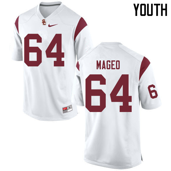 Youth #64 AJ Mageo USC Trojans College Football Jerseys Sale-White
